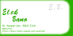 elek bano business card